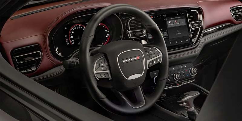 Interior view of Dodge vehicle dashboard